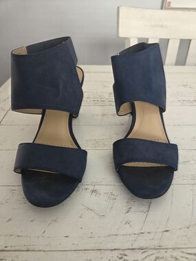 Life Stride Carissa Navy Open-Toe Block Heel Sandals